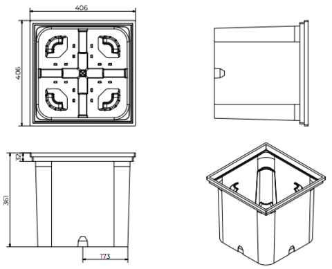 Pozzetto Irrigazione giardino PIPE CUBE