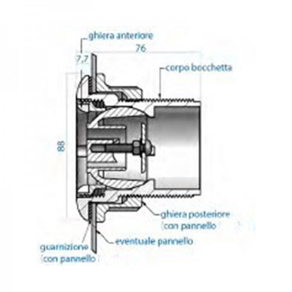 Bocchetta mandata piscina bianca a parete