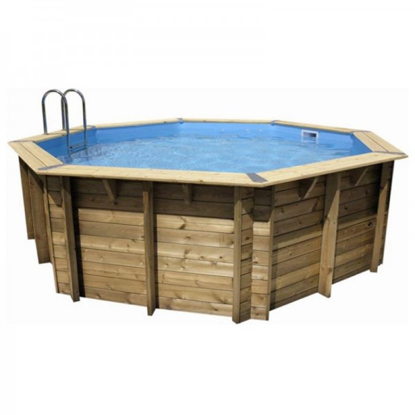 Piscina fuori terra in legno ottagonale BALI liner Azzurro