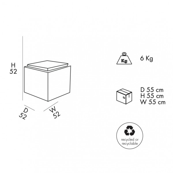 Misure Pouf da esterno IRIS COMFORT in polietilene by Arkema