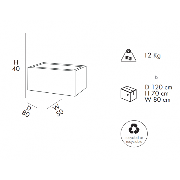Misure Vaso Esterno Rettangolare Modulo Cassetta in polietilene by Arkema