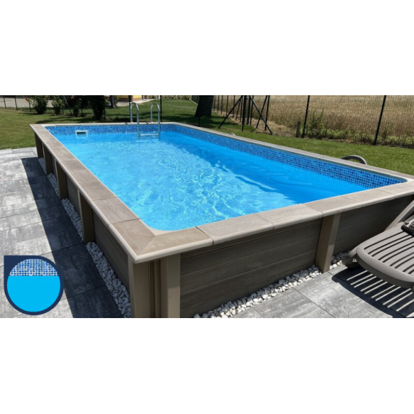 Colore liner standard Piscina Seminterrata effetto legno in pietra rcostruita rettangolare NATURALIS 4,67 x 3,24