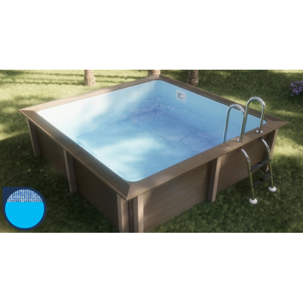 Liner Standard Piscina Seminterrata effetto legno in pietra ricostruita quadrata NATURALIS 3,24 x 3,24