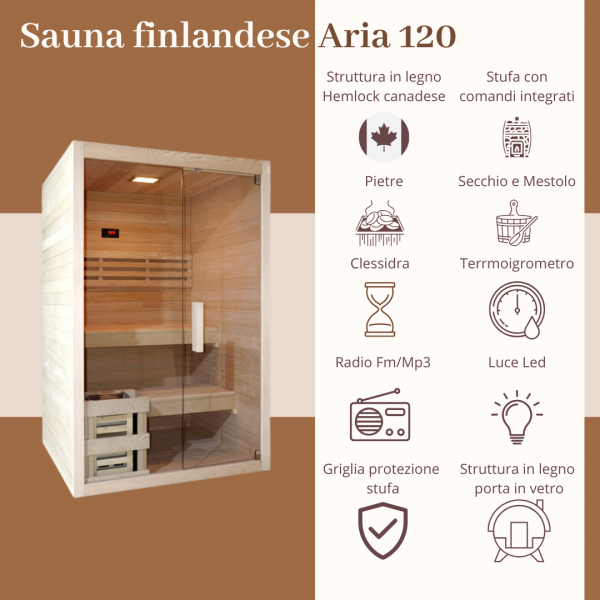 Scheda Sauna Finlandese da interno Aria120