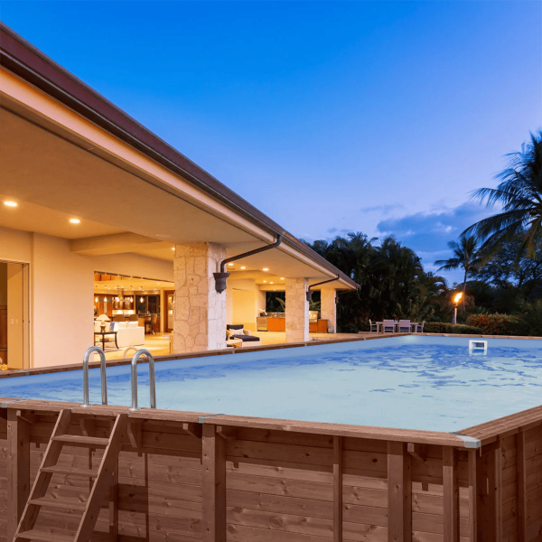 Piscina fuori terra in legno rettangolare BALI