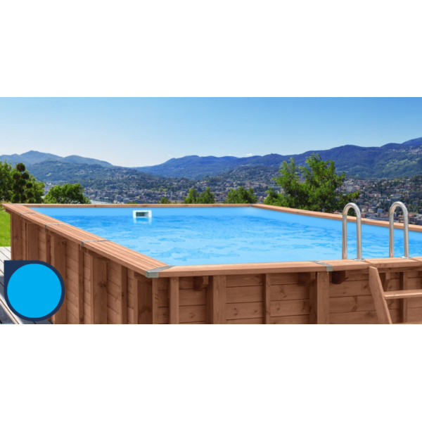 Liner Blu Piscina fuori terra in legno rettangolare BALI